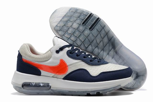 Nike Air Max Motif Men's Shoes Navy White Grey Red-2 - Click Image to Close